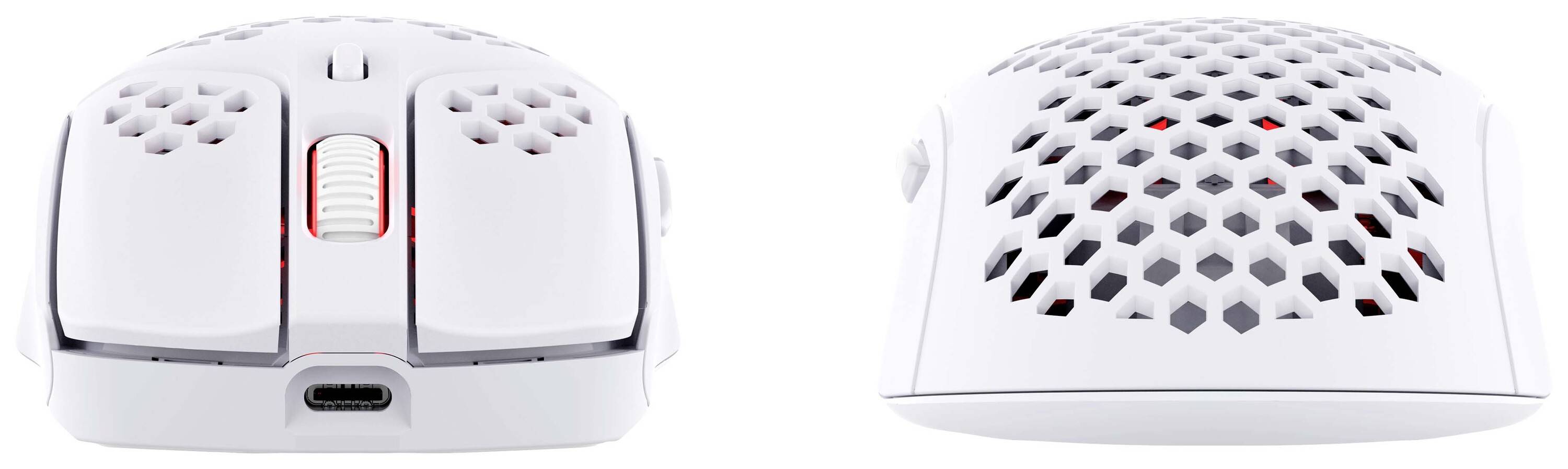 HP HyperX Pulsefire Haste ? Wireless-Gaming-Maus (weiß), Beidhändig, Optisch, RF Wireless + USB Type-4