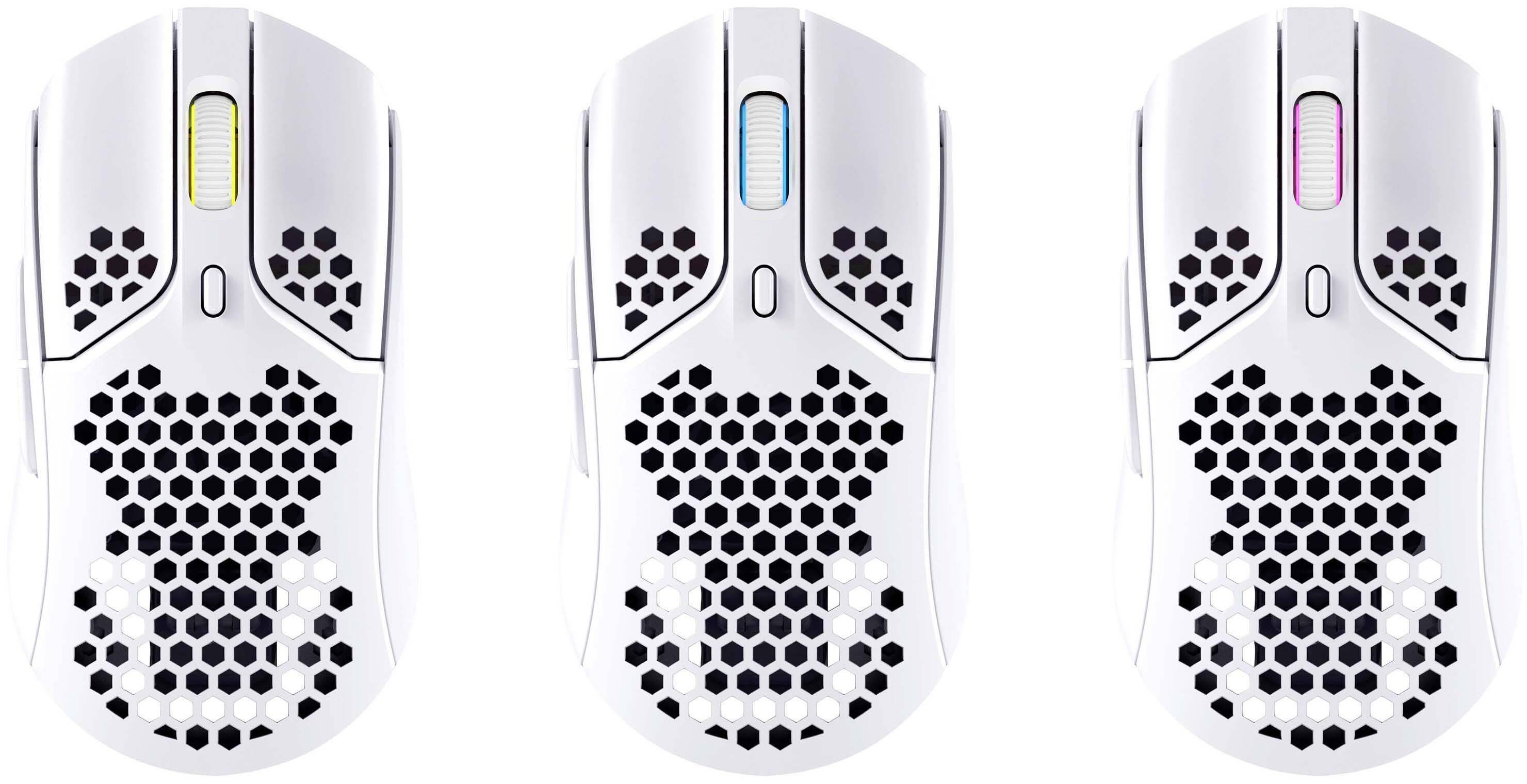 HP HyperX Pulsefire Haste ? Wireless-Gaming-Maus (weiß), Beidhändig, Optisch, RF Wireless + USB Type-6