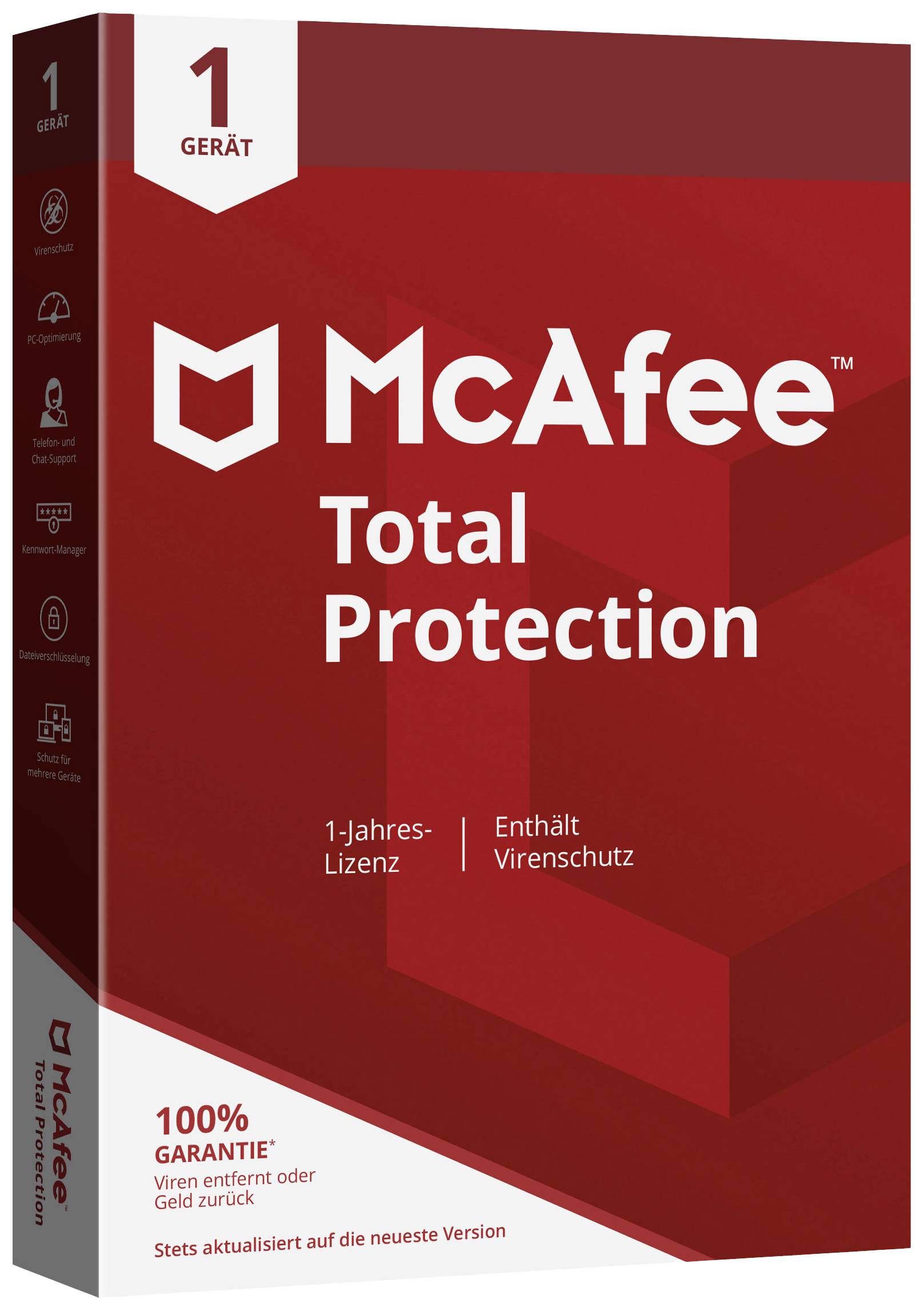 MCAFEE Total Protection Jahreslizenz, 1 Lizenz Windows, Mac, Android, iOS Antivirus