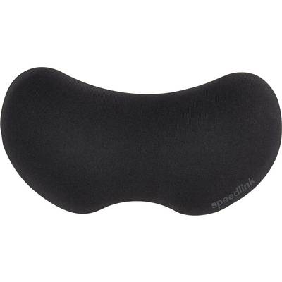 Ein ergonomisch geformtes, schwarzes Memory Foam-Nacken-/Rückenkissen von Speedlink, ideal für Komfort beim Arbeiten oder Reisen.