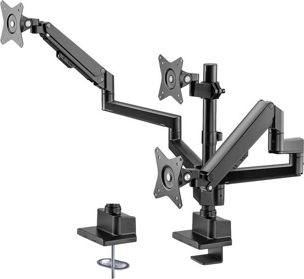 My Wall HL 51-3 L  Monitor-Tischhalterung 3 Display(s) 43,2 cm (17") - 76,2 cm (30") Schwarz Drehbar, Neigbar, Höhenverstellbar
