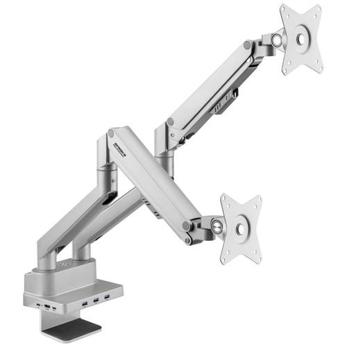 SpeaKa Professional Monitor-Tischhalterung SP-MM-800 2 Display(s) 43,2 cm (17) - 81,3 cm (32) Silber Rotierbar, Neigbar,...