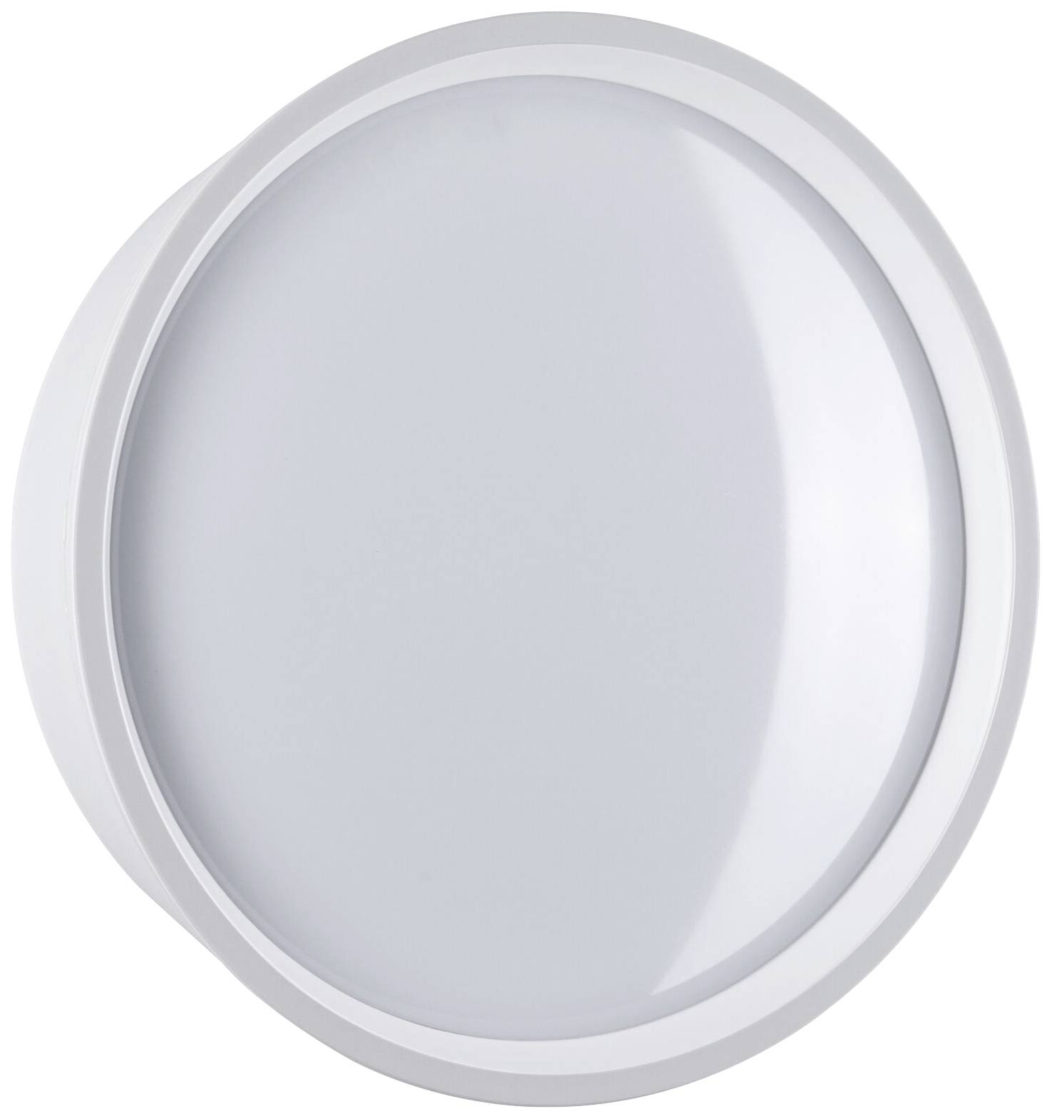 Eine runde, moderne LED-Wandleuchte mit schlichtem, weißem Design für Innen- oder Außenbeleuchtung.