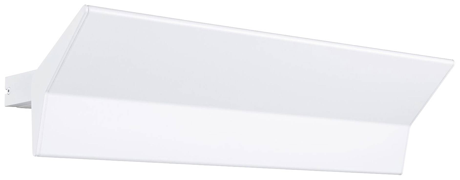 Weiße Wandleuchte mit rechteckigem Design und glatter Oberfläche, geeignet für moderne Innenräume.