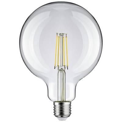 Glühbirne mit sichtbarem Glühfaden, energiesparend und modern gestaltet, auf weißem Hintergrund.
