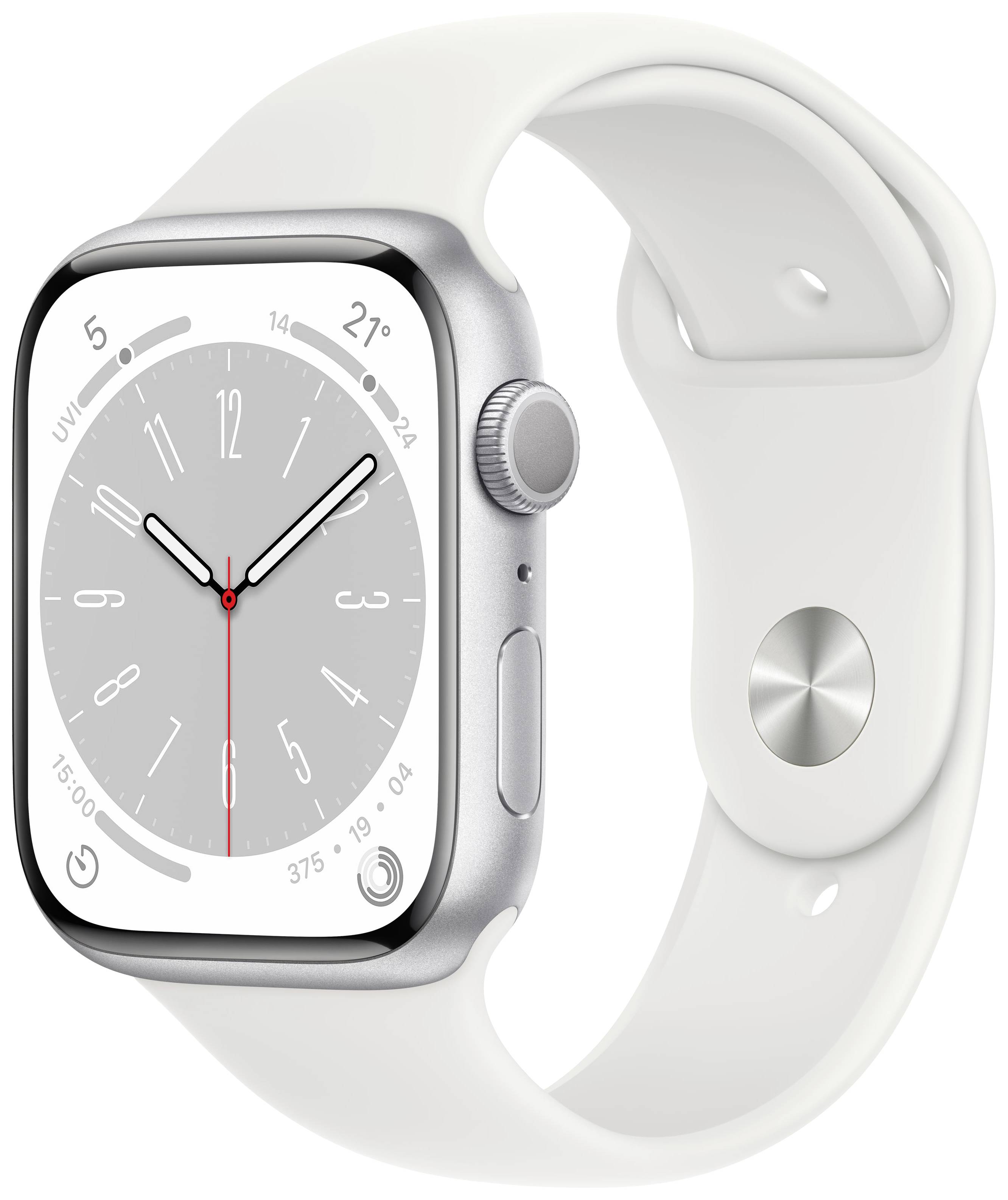 APPLE Watch S8 Alu 45mm Silver (Sportband White) iOS
