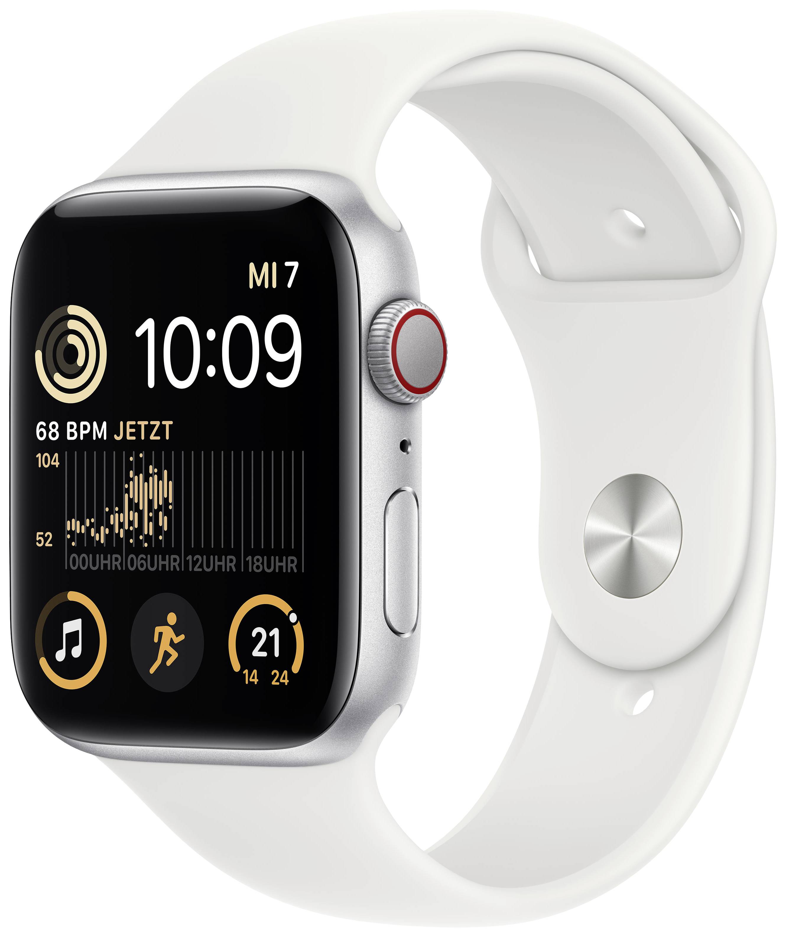 APPLE Watch SE Alu 44mm Silver (Sportband White)         LTE