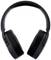 Schwarze drahtlose Over-Ear-Kopfhörer mit polsternden Ohrmuscheln, die für bequemes Musikhören geeignet sind.
