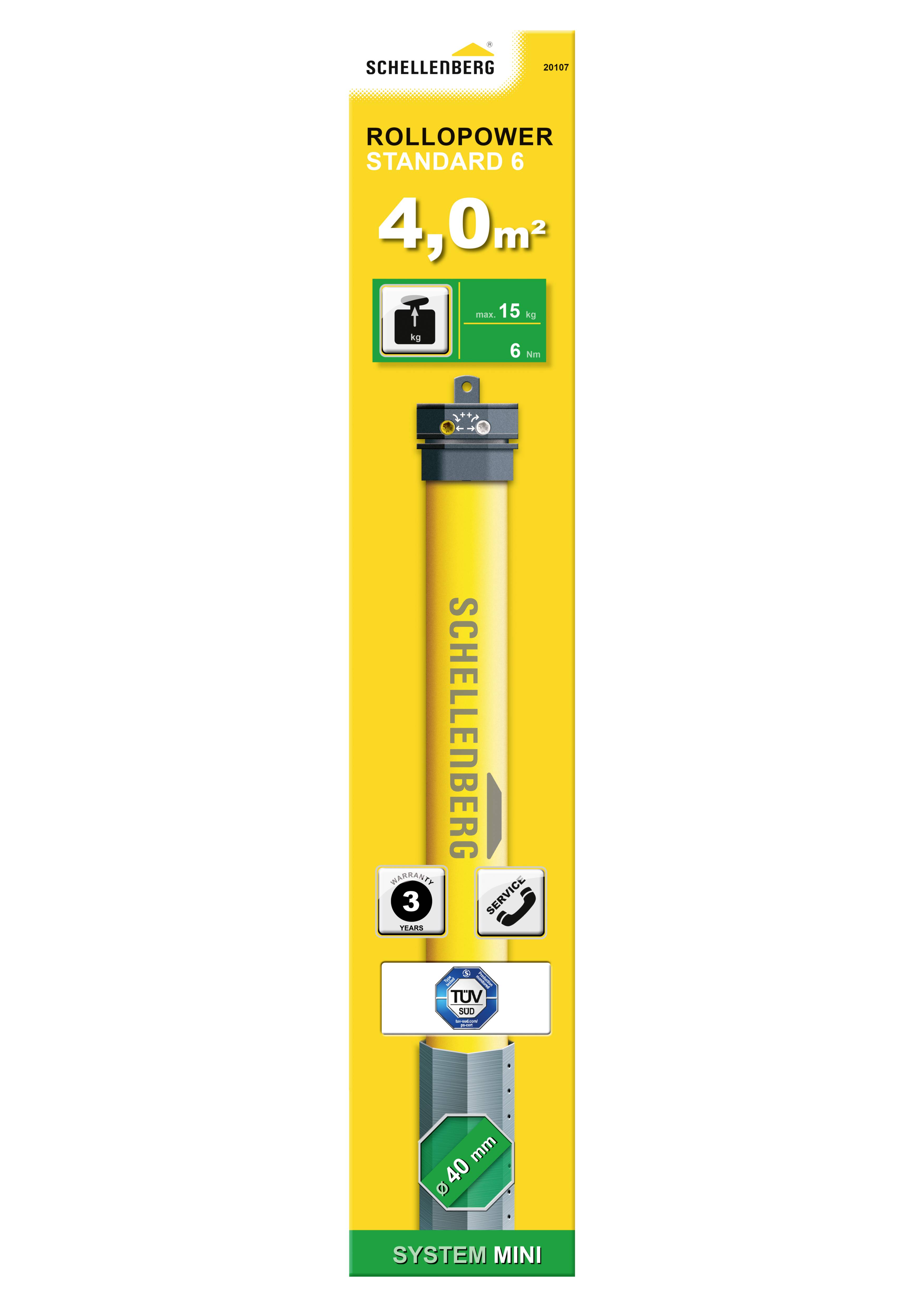 Schellenberg Mini STANDARD 6Nm 20107 Rohrmotor 40 mm 15 kg 98 W 6  
