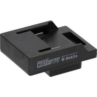 Schwarzer Batterieadapter mit der Bezeichnung „brennenstuhl MULTI BATTERY 18V SYSTEM" und „kompatibel mit Batterien von Makita"