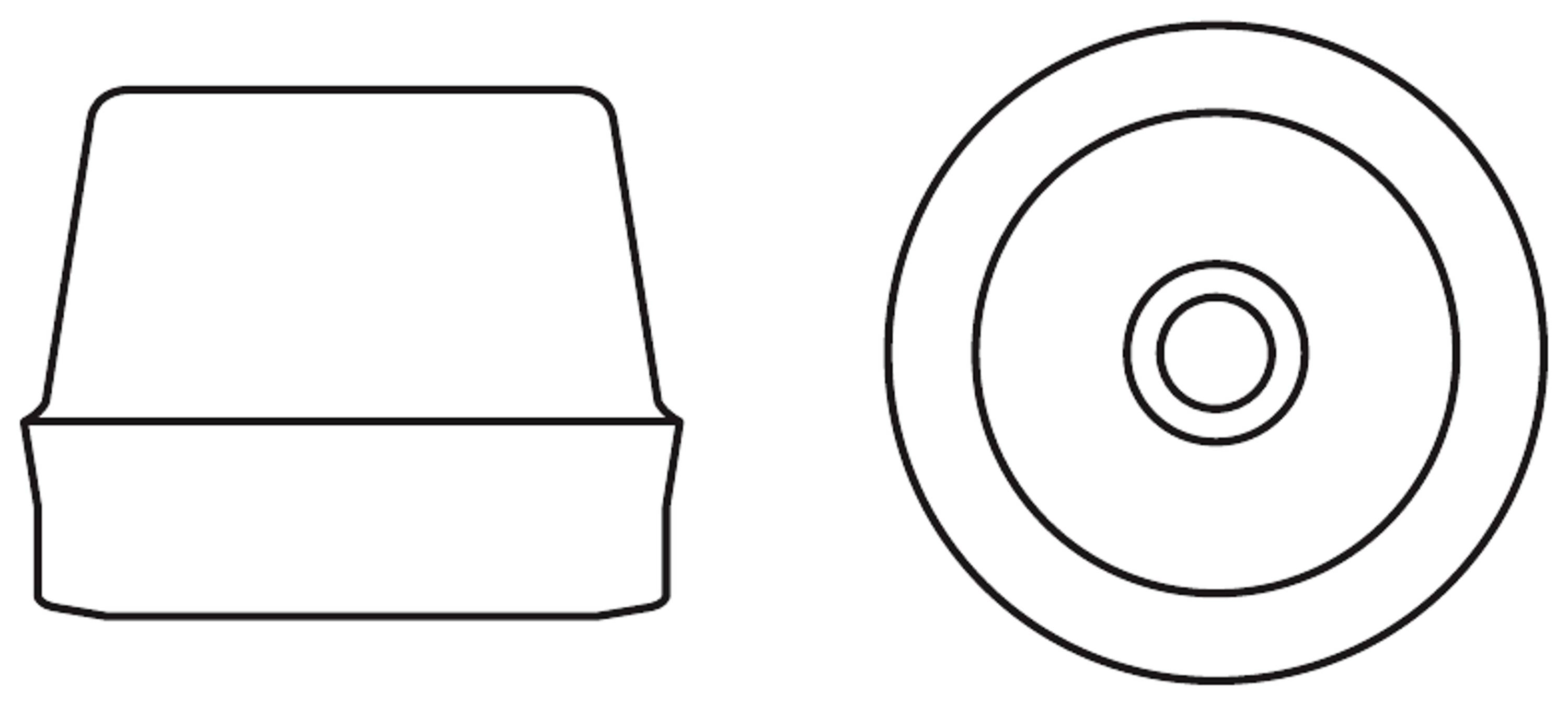 'Zwei einfache Lineart-Formen: links ein Rechteck, rechts ein konzentrischer Kreis.'