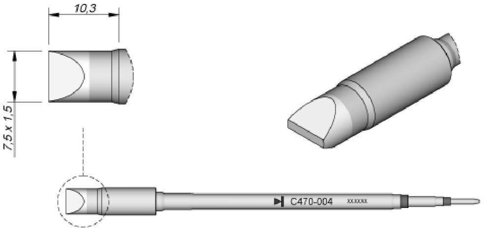 JBC Tools C470004 Lötspitze Meißelform, gerade Spitzen-Größe 1.5 mm Inhalt 1 St.