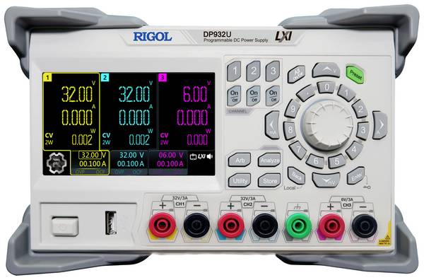 Rigol DP932U Labornetzgerät, einstellbar 0 - 32 V/DC 0 - 3 A 210 W USB, LAN Anzahl Ausgänge 3 x