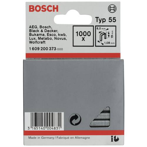 Thumbnail - Bosch Accessories 1609200373 Tackerklammern Typ 47 Produktabmessung, Länge 19 mm 1000 St.