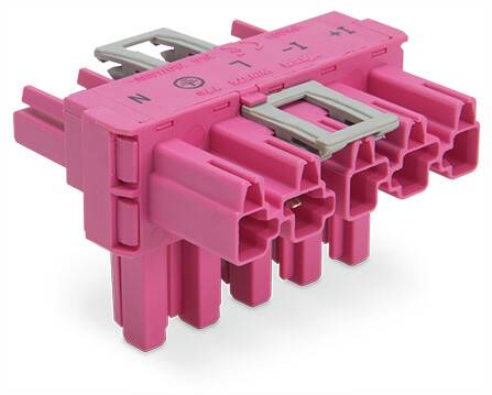 WAGO 770-1743/080-000 Steckverbinder WINSTA MIDI T-Verteiler Gesamtpolzahl: 5 25 A Pink 50 St.