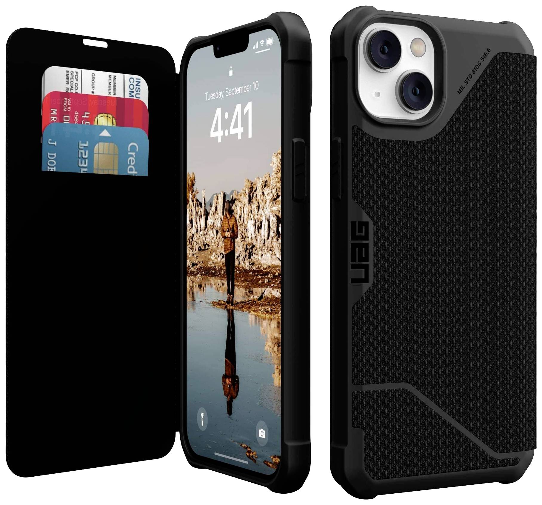 URBAN ARMOR GEAR Metropolis Folio Case Apple iPhone 14 Plus Schwarz