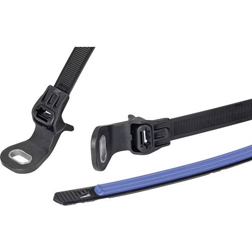 HellermannTyton 156-04096 SGT100SAHD6.5S2.0-PA66HS/TPE/PA66HS-BK/B Kabelbinder 12.7 mm Schwarz/Blau 1 St.