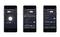 Drei Smartphone-Bildschirme zeigen die Einstellungen eines Smart-Bewegungssensors, darunter Helligkeit und Nachtmodus-Anpassungen.