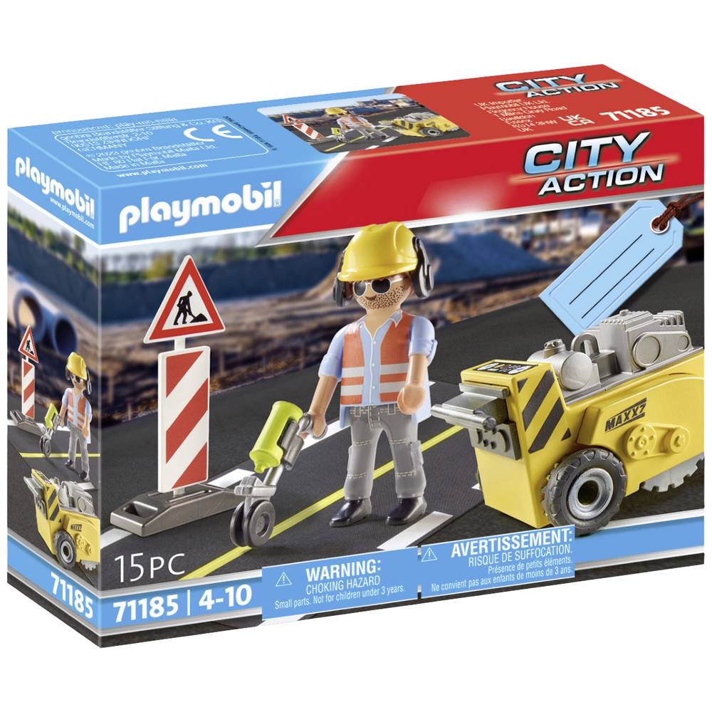 Playmobil® Constructie-speelset Bauarbeiter mit Kantenfräser (71185), City Action (15 stuks)
