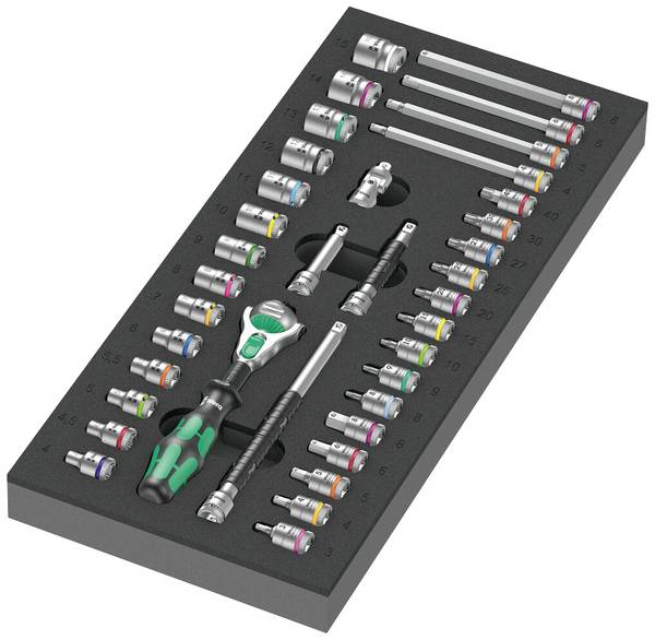 Wera Zyklop 05150110001 Außen-Sechskant, Außen-Vierkant, TORX Zyklop-Knarre 1/4" 37teilig 1/4"