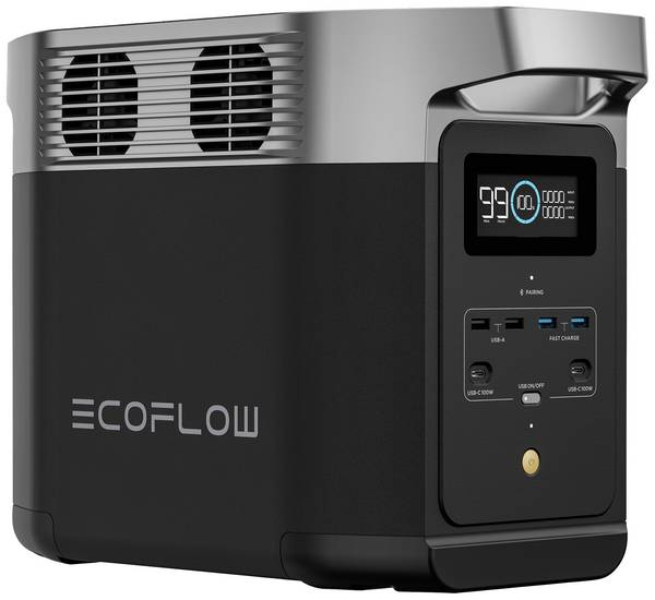 ECOFLOW Delta 2 Powerstation   LiFePO 4  Schwarz mit Laderegler
