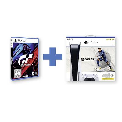 Sony Playstation® 5 Konsole  Schwarz, Weiß inkl. FIFA, inkl. Gran Turismo