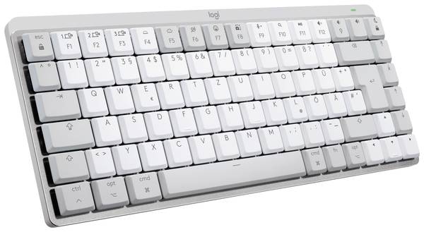 Logitech MX Mechanical Mini for Mac Minimalist Kabellos Tastatur Deutsch, QWERTZ, Mac Hellgrau Wiederaufladbar