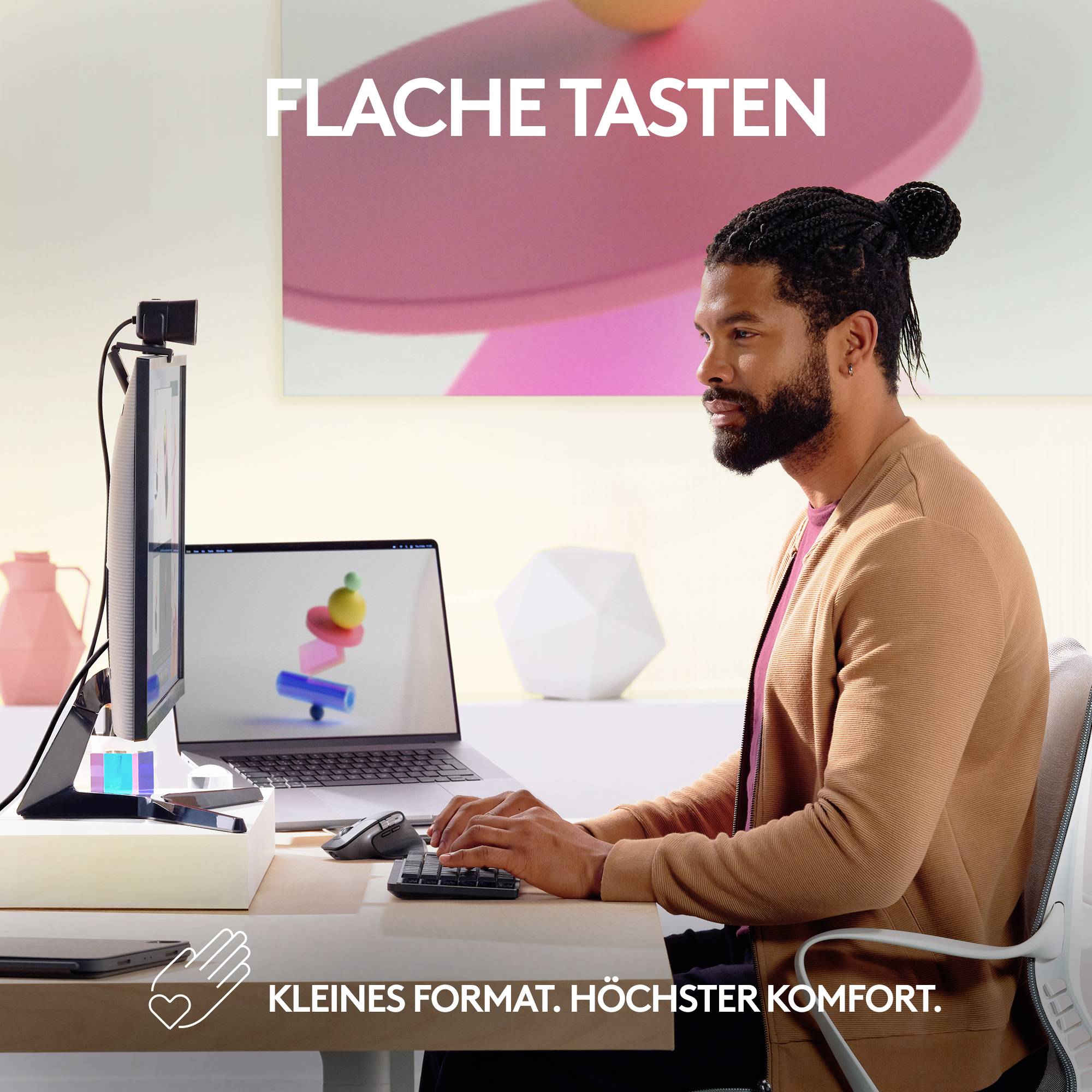 Logitech MX Mechanical Mini for Mac Minimalist Kabellos Tastatur Deutsch, QWERTZ, Mac Spacegrau Wiederaufladbar-8