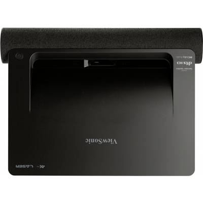 Ansicht von oben eines schwarzen Projektors mit der Aufschrift 'ViewSonic'.