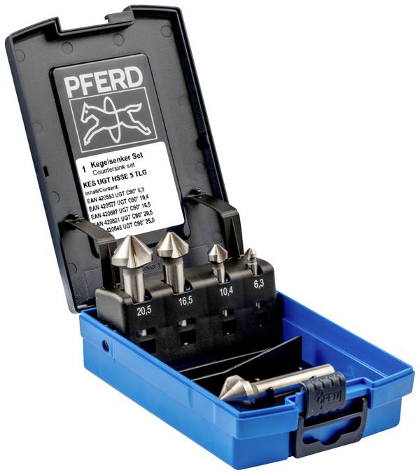 PFERD TOOLS SET UGT HSSE DIN 335 C90° 5TLG 25202194 Kegelsenker-Set 6.3 mm, 10.4 mm, 16.5 mm, 20.5 mm, 25 mm HSSE-Co 5 Zylinderschaft 1 Set