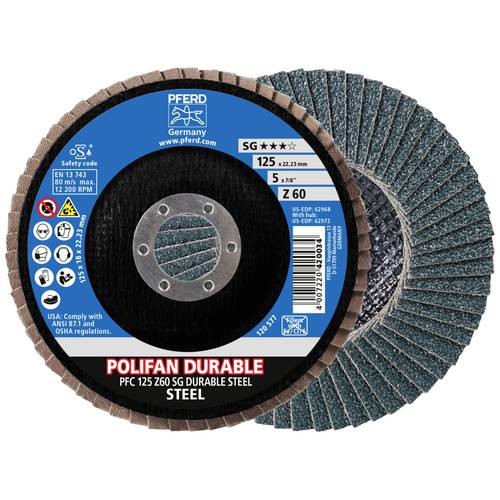 PFERD TOOLS 67782126 Fächerschleifscheibe Durchmesser 125 mm Bohrungs-Ø 22.23 mm Stahl 10 St.