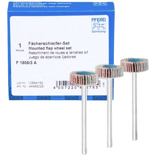 Thumbnail - PFERD TOOLS 44498029 Fächerschleifwerkzeuge SET F 1505/3 A Durchmesser 15 mm 1 Set