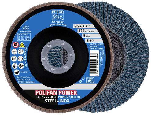 PFERD TOOLS 69398199 Fächerschleifscheibe Durchmesser 125 mm Körnung (num)=60 2 St.