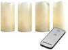 X4-LIFE 701973 LED-Echtwachskerze 4er Set mit Fernbedienung