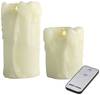 X4-LIFE 701975 LED-Echtwachskerze 2er Set mit Fernbedienung
