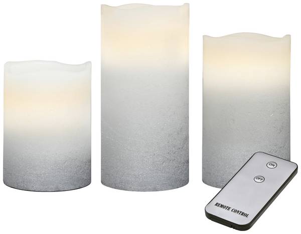 X4-LIFE 701976 LED-Echtwachskerze 3er Set mit Fernbedienung