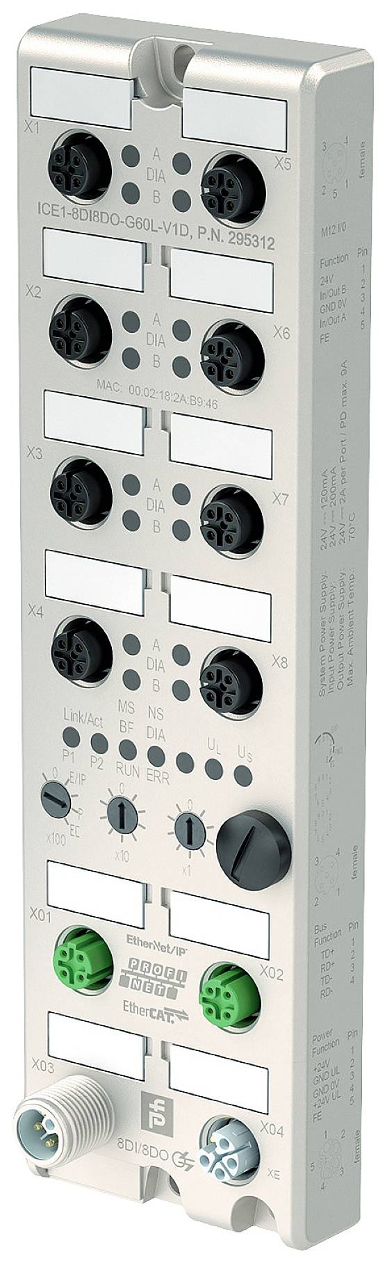 Pepperl+Fuchs 70103603 ICE1-8IOL-S2-G60L-V1D I/O Modul 24 V/DC 1 St.