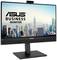 Ein Asus Business Monitor vor einer Skyline eines Stadtbildes, wahrscheinlich New York.