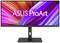Ein ASUS ProArt Monitor mit ultrabreitem Bildschirm und leuchtend buntem Hintergrundbild zeigt den Text 'ASUS ProArt'.