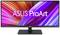 Monitor mit breitem Bildschirm, zeigt das Logo 'ASUS ProArt' vor einem bunten, abstrakten Hintergrund in Rot, Lila und Blau.