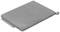 Graues, rechteckiges Sitzkissen mit abgerundeten Ecken und praktischer Schlaufe an einer Ecke zur einfachen Handhabung.