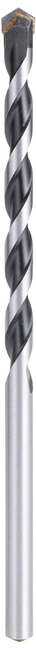 Nahaufnahme eines silbernen Bohrers mit spiralförmigem Schneidteil und konischem Spitzenbereich, geeignet für Metallbearbeitung.