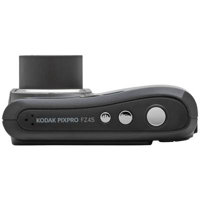 Digitalkamera mit geschlossenem Zoom-Objektiv, Modell 'Kodak Pixpro FZ45', liegt auf der Seite. Zeigt Bedienelemente und Modellbezeichnung.