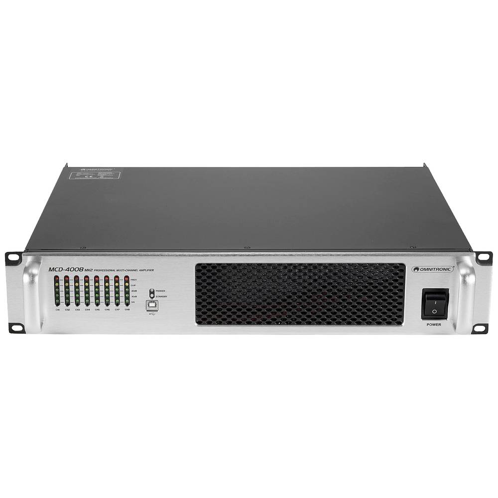 Omnitronic MCD-4008 PA-versterker RMS vermogen per kanaal op 4 Ω: 500 W