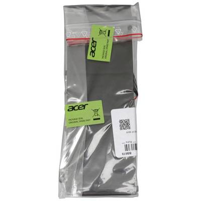 Eine graue Plastikverpackung mit einem 'Acer'-Logo und einem Etikett mit der Aufschrift 'Original Spare Part'. Enthält Ersatzteil.