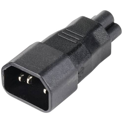 TRU COMPONENTS Netz-Adapter Kaltgeräte-Stecker C14 - Kleeblatt-Buchse C5 Gesamtpolzahl: 3 1 St.