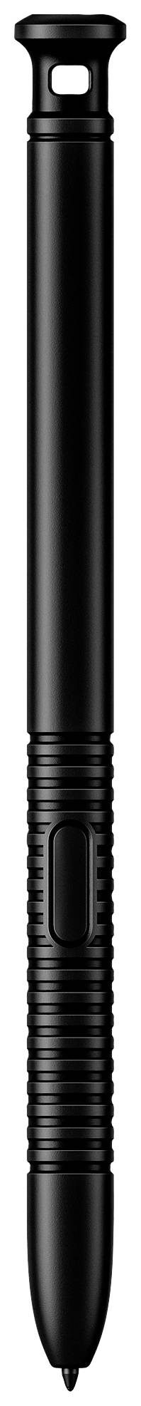 Ein schlanker, schwarzer Touchscreen-Stift mit einem Clip am oberen Ende. Ideal für präzise Eingaben auf Smartphones und Tablets.