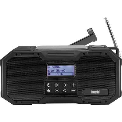 Imperial DABMAN OR 1 Outdoorradio DAB+, UKW Notfallradio, Bluetooth®  Solarpanel, Akku-Ladefunktion, Handkurbel, spritzw