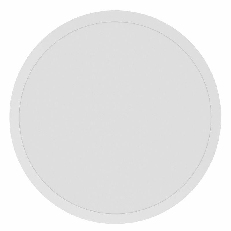 Eine weiße, flache, runde Deckenleuchte mit einem schlichten, minimalistischen Design.