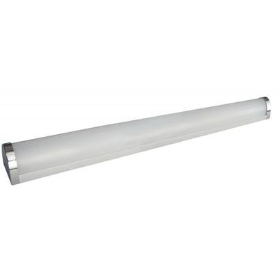Eine längliche LED-Leuchte mit silbernen Endkappen, geeignet zur Beleuchtung von Innenräumen.